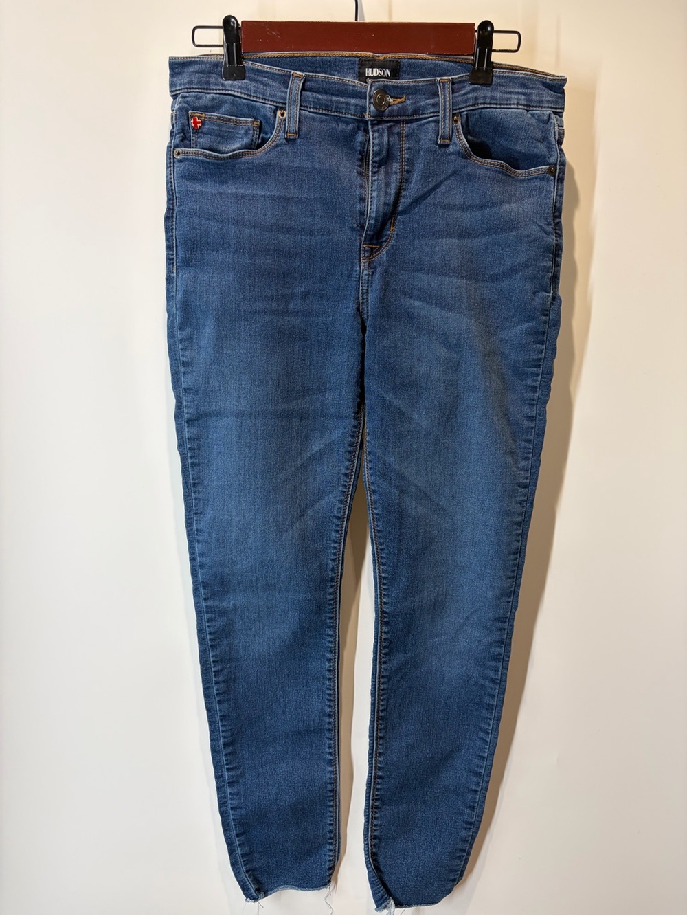 Hudson Jeans Skinny Stretch Denim in Blue Wash